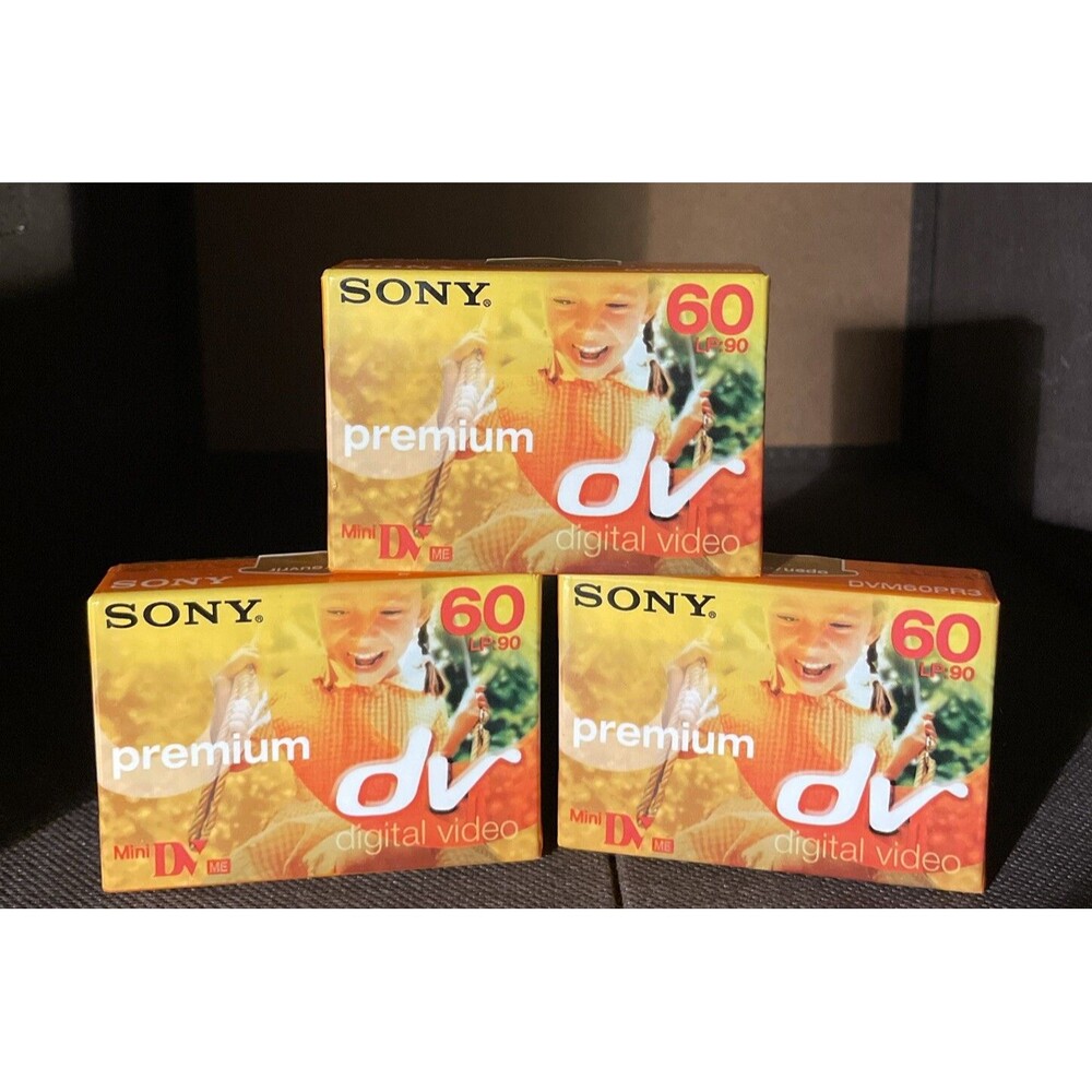 Sony MiniDV Premium 60min Videocassette (DMV60PR3) LOT OF 3